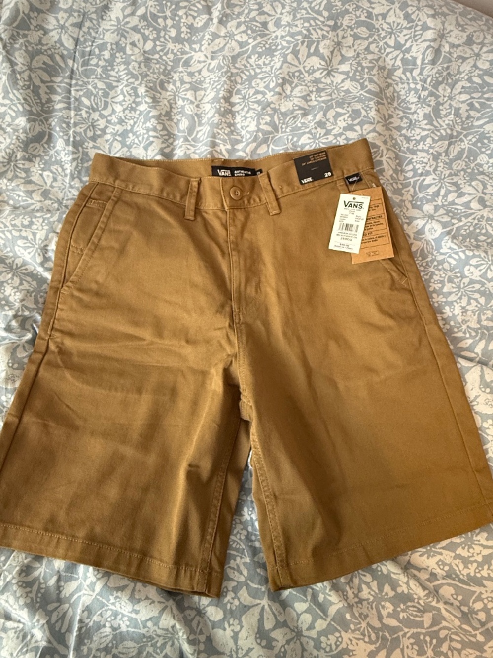 Vans Authentic Relaxed Fit Chino Shorts Tan Brown Size 29 NWT